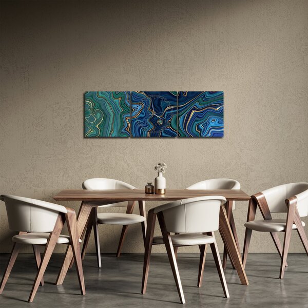 Obraz - Achátový mramor (s hodinami) (90x30 cm)