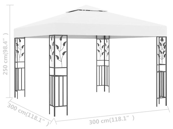 Altán 3 x 3 m bílý 180 g/m² 312242