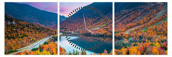 Obraz - White Mountain, New Hampshire, USA (s hodinami) (90x30 cm)