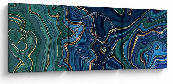 Obraz - Achátový mramor (s hodinami) (90x30 cm)