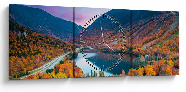 Obraz - White Mountain, New Hampshire, USA (s hodinami) (90x30 cm)