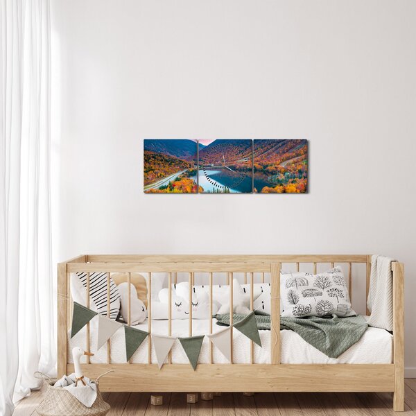 Obraz - White Mountain, New Hampshire, USA (s hodinami) (90x30 cm)