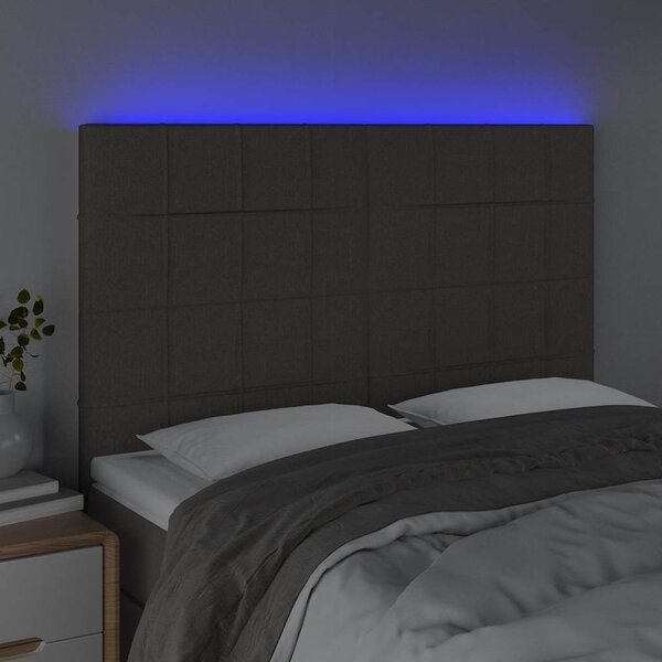 Čelo postele s LED taupe 144x5x118/128 cm textil 3122426