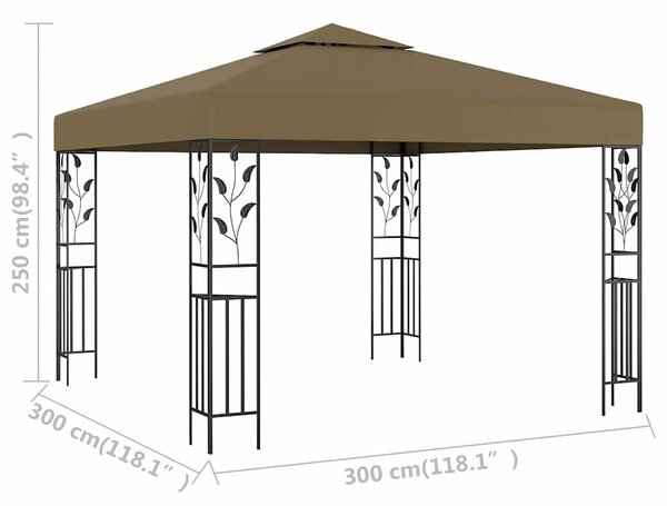 Altán 3 x 3 m taupe 180 g/m² 312243