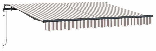Stahovací markýza Světle šedá a bílá 3,5 x 2 m textil