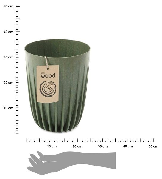 PLASTOVÝ KVĚTINÁČ STRIPPED ECO 30X25 CM ZELENÁ