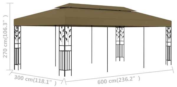 Altán 6 x 3 m taupe 180 g/m² 312245