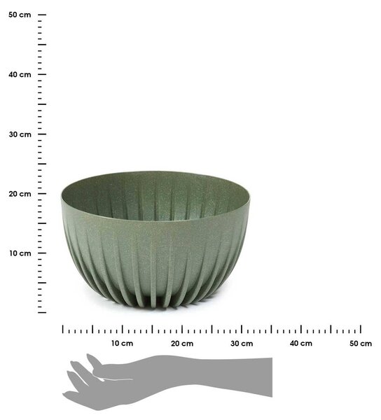 PLASTOVÝ KVĚTINÁČ STRIPPED ECO 16X30 CM ZELENÁ