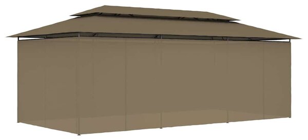 Altán se závěsy 600 x 298 x 270 cm taupe 180 g/m² 312247
