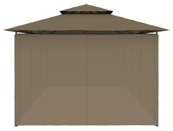 Altán se závěsy 600 x 298 x 270 cm taupe 180 g/m² 312247