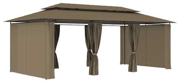 Altán se závěsy 600 x 298 x 270 cm taupe 180 g/m² 312247