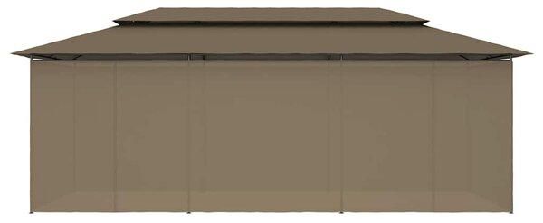Altán se závěsy 600 x 298 x 270 cm taupe 180 g/m² 312247
