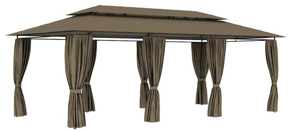 Altán se závěsy 600 x 298 x 270 cm taupe 180 g/m² 312247