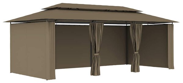 Altán se závěsy 600 x 298 x 270 cm taupe 180 g/m² 312247