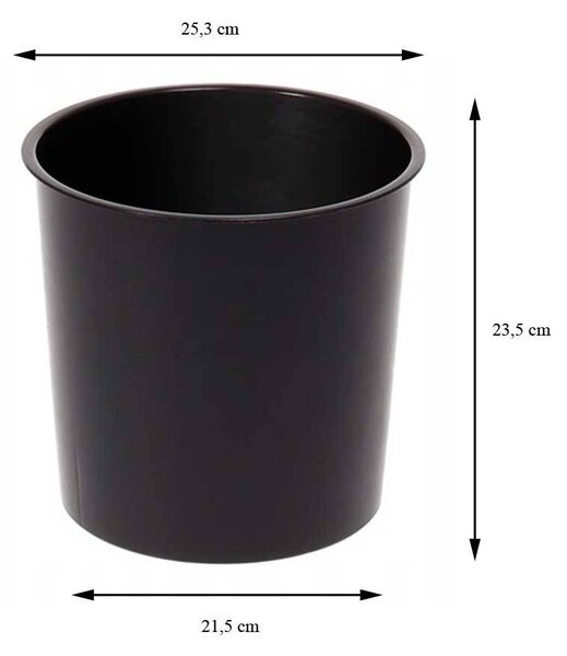 PLASTOVÝ KVĚTINÁČ STRIPPED ECO 42X25 CM ČERNÁ