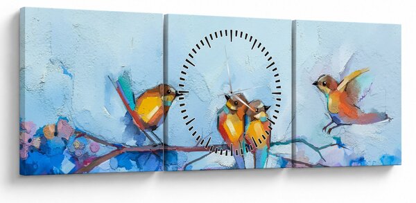 Obraz - Probuzení přírody (s hodinami) (90x30 cm)