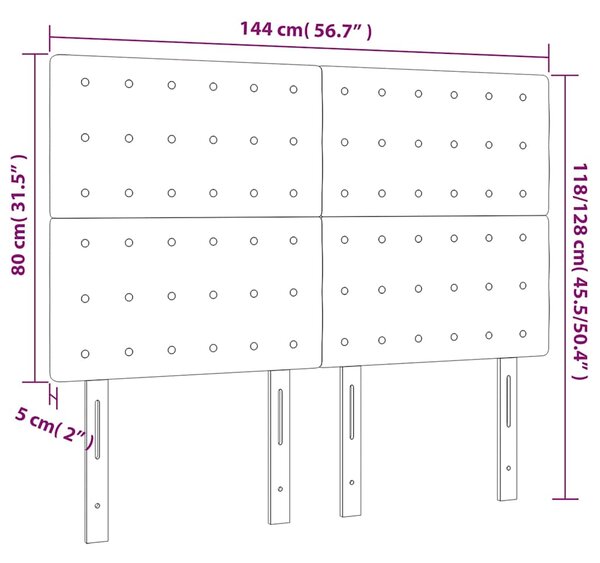 Čelo postele s LED cappuccino 144x5x118/128 cm umělá kůže 3122519