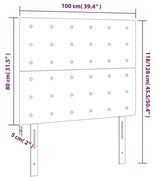 Čelo postele s LED cappuccino 100x5x118/128 cm umělá kůže 3122513