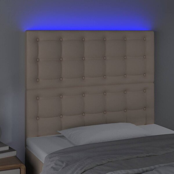 Čelo postele s LED cappuccino 100x5x118/128 cm umělá kůže 3122513