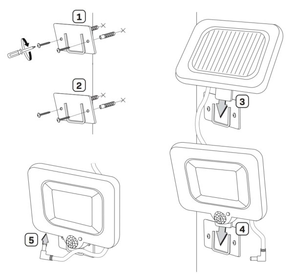 LED Solární reflektor se senzorem DUO LED/1W/3,7V 1200 mAh IP44