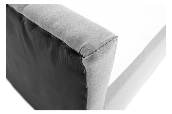 Americká postel boxspring FABIANA, s matrací a úložným prostorem, světle šedá, 120x200cm