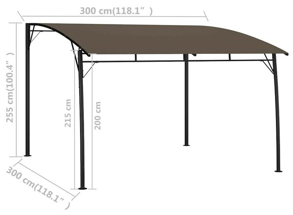 Slunečníkové markýzy 3 x 3 x 2,55 m Taupe 312254