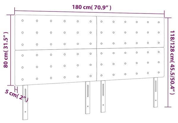 Čelo postele s LED černé 180x5x118/128 cm umělá kůže 3122526