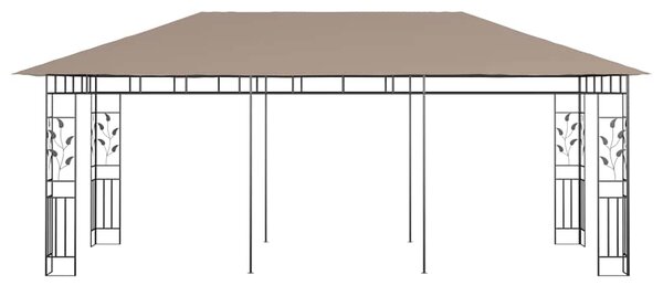 Altán s moskytiérou 6 x 3 x 2,73 m taupe 180 g/m² 312253