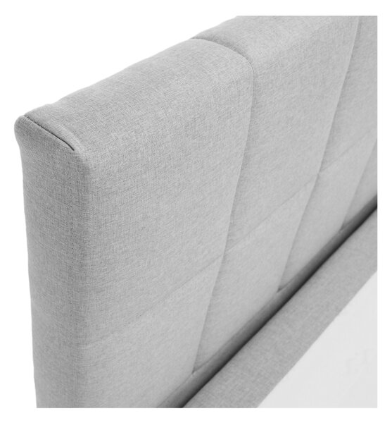 Americká postel boxspring FABIANA, s matrací a úložným prostorem, světle šedá, 120x200cm