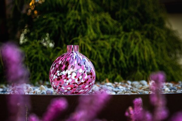 Skleněná olejová lampa SCUTI – Rubínově červená