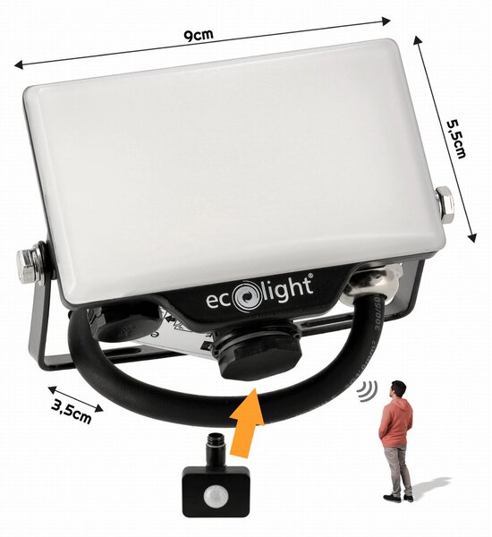 ECOLIGHT LED reflektor 10W 2v1 - studená bílá