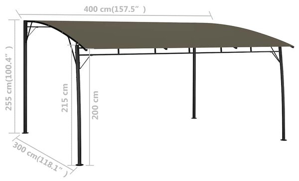 Slunečníkové markýzy 4 x 3 x 2,55 m Taupe 312255
