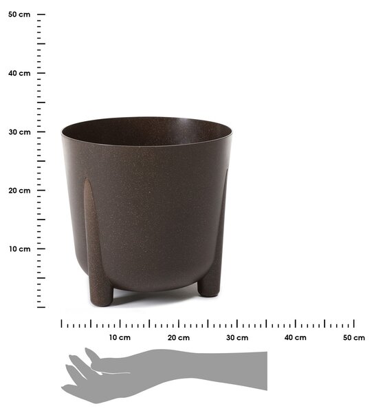 PLASTOVÝ KVĚTINÁČ MOSS ECO 28X30 CM TMAVĚHNĚDÁ