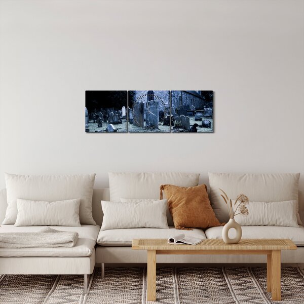 Obraz - Temná noc (s hodinami) (90x30 cm)