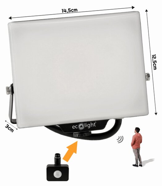 ECOLIGHT LED reflektor 30W 2v1 - studená bílá