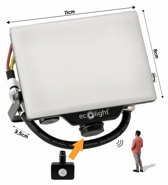 ECOLIGHT LED reflektor 20W 2v1 - studená bílá