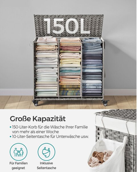 Ručně tkaný koš na prádlo LCB365G01
