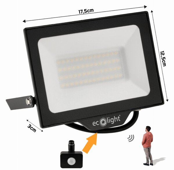 ECOLIGHT LED reflektor 50W 2v1 - studená bílá
