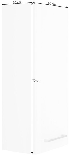 ZÁVĚSNÁ SKŘÍŇKA, bílá, 30/70/20 cm Xora - Závěsné skříňky do koupelny