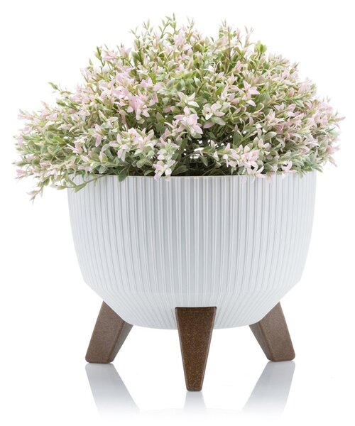 PLASTOVÝ KVĚTINÁČ ROSA LINEA ECO 15X24 CM BÍLÁ