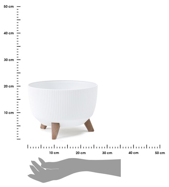 PLASTOVÝ KVĚTINÁČ ROSA LINEA ECO 15X24 CM BÍLÁ