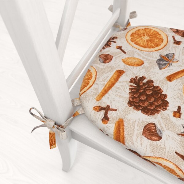 Biante Oblý podsedák Leona LN-171 Vůně podzimu - 39x37x3 cm