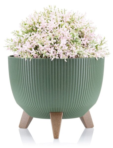 PLASTOVÝ KVĚTINÁČ ROSA LINEA ECO 15X24 CM ZELENÁ