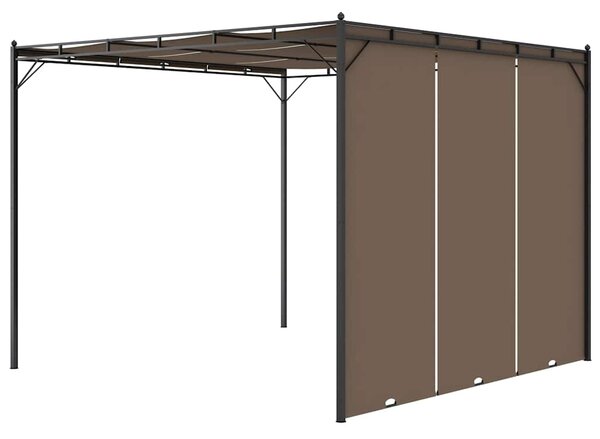 Zahradní altán s bočním závěsem 3 x 3 x 2,25 m taupe 312263