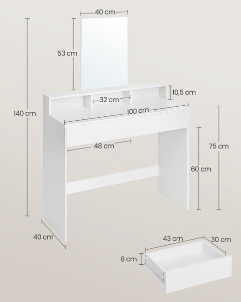 Toaletní stolek se zrcadlem RDT163W01