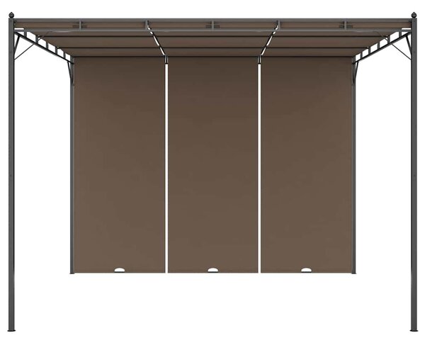 Zahradní altán s bočním závěsem 3 x 3 x 2,25 m taupe 312263