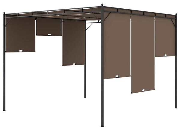 Zahradní altán s bočním závěsem 3 x 3 x 2,25 m taupe 312263