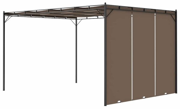 Zahradní altán s bočním závěsem 4 x 3 x 2,25 m taupe 312264
