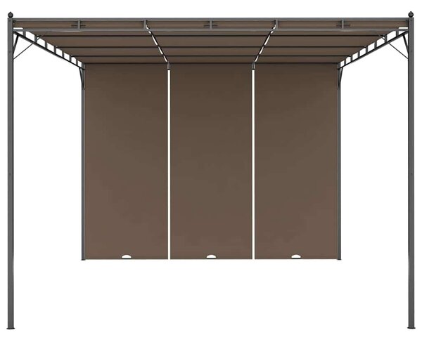 Zahradní altán s bočním závěsem 4 x 3 x 2,25 m taupe 312264