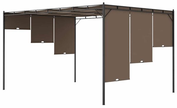 Zahradní altán s bočním závěsem 4 x 3 x 2,25 m taupe 312264